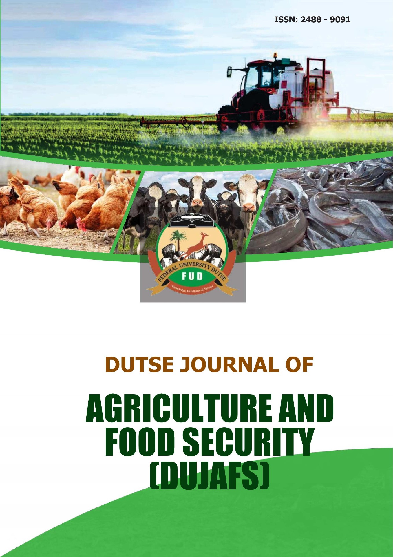 DUJAFS journal cover featuring agriculture and food security imagery